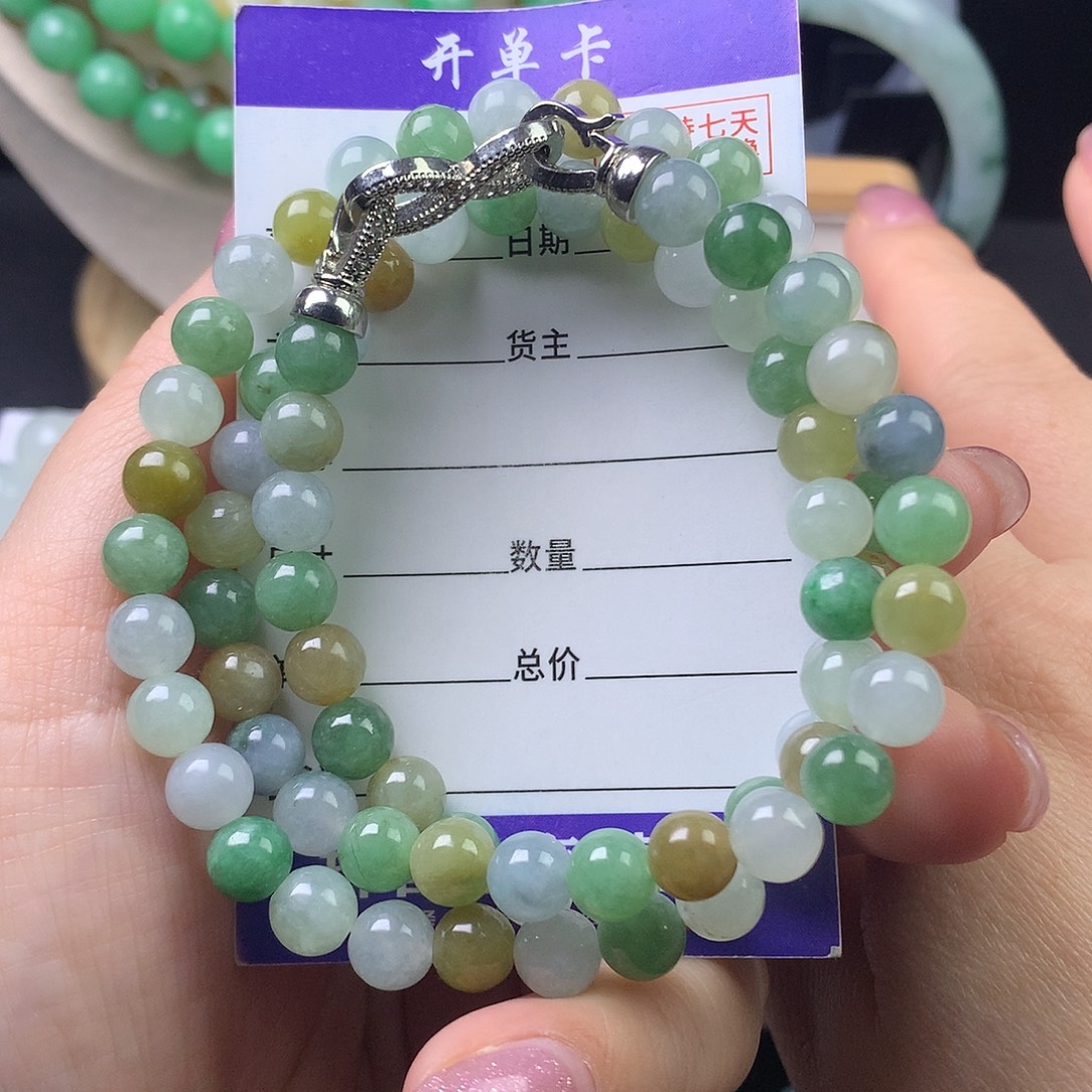 翡翠未镶嵌手链卡7.3