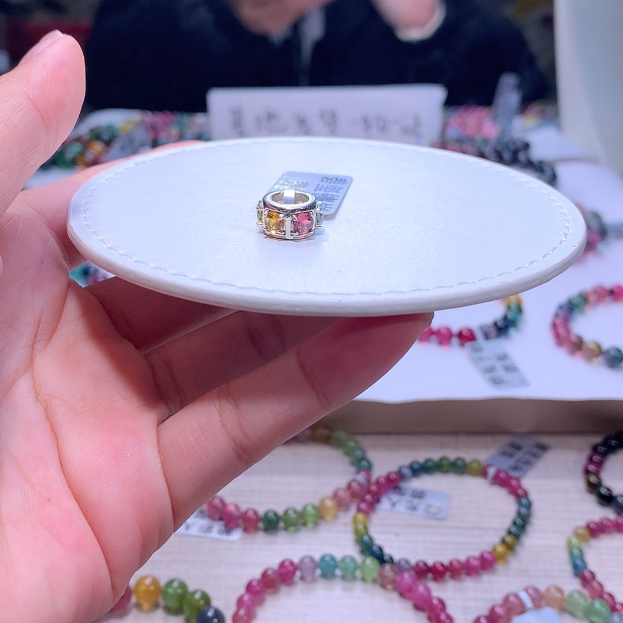 【闪购商品】碧玺手链银S925镶嵌碧玺