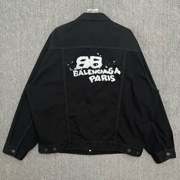 99新 Balenciaga/巴黎世家 泼墨徽标水洗牛仔外套/1码/99新/13295