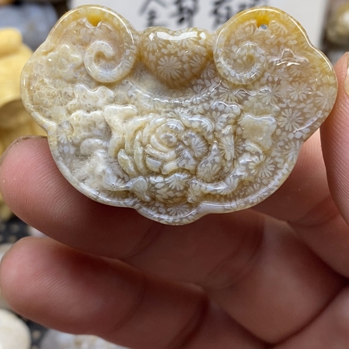 硅化珊瑚（珊瑚玉）未镶嵌颈饰