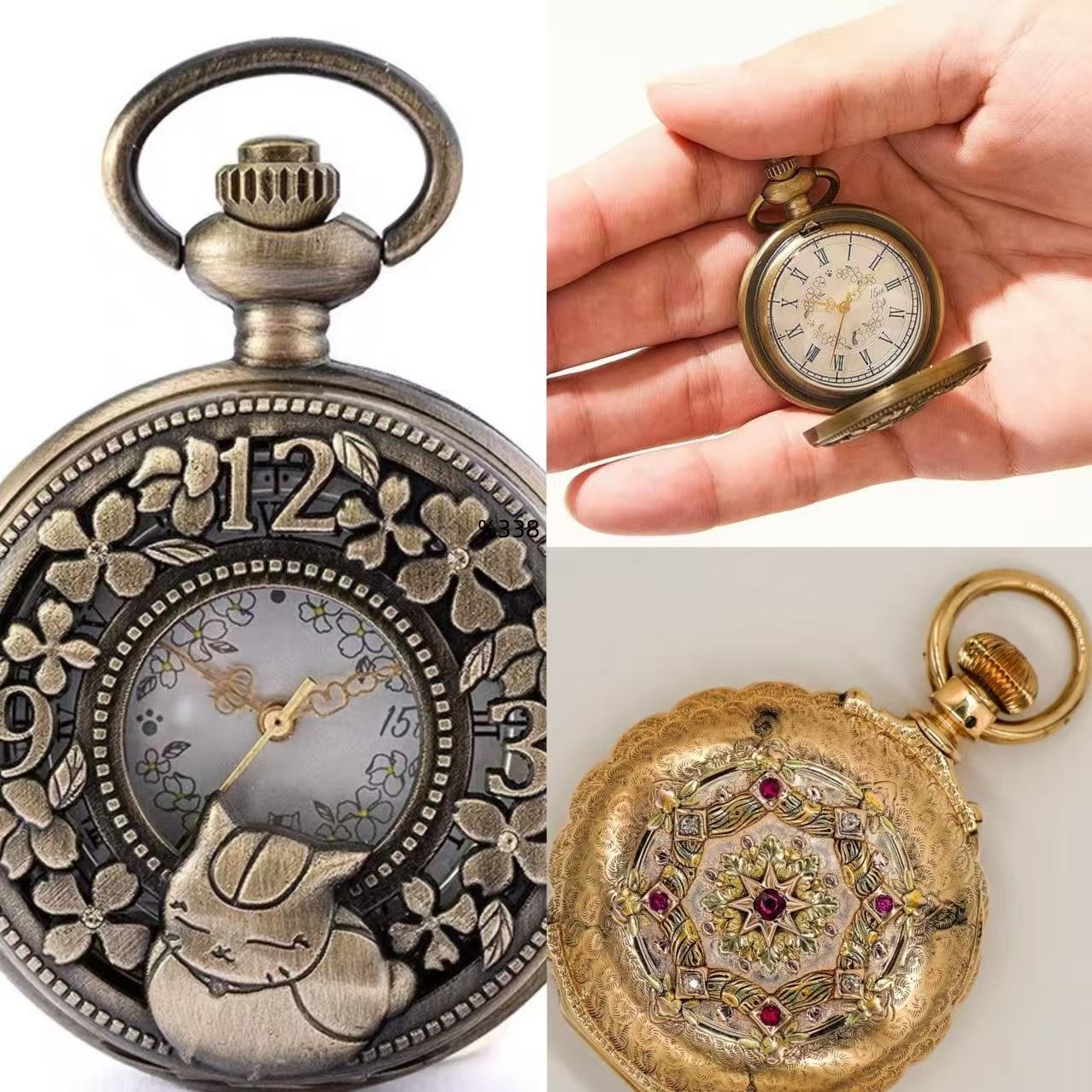 复古翻盖怀表高颜值式老式怀表，发货以直播间展示为准8252385