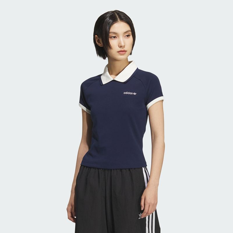 【明星同款】阿迪达斯 （adidas）女子运动修身短袖POLO衫KF9610