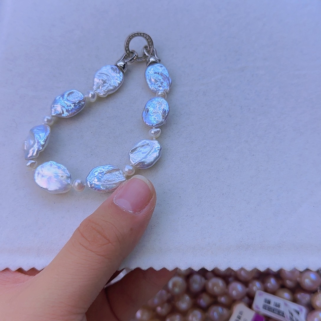 未镶嵌淡水珍珠项链定制438白*