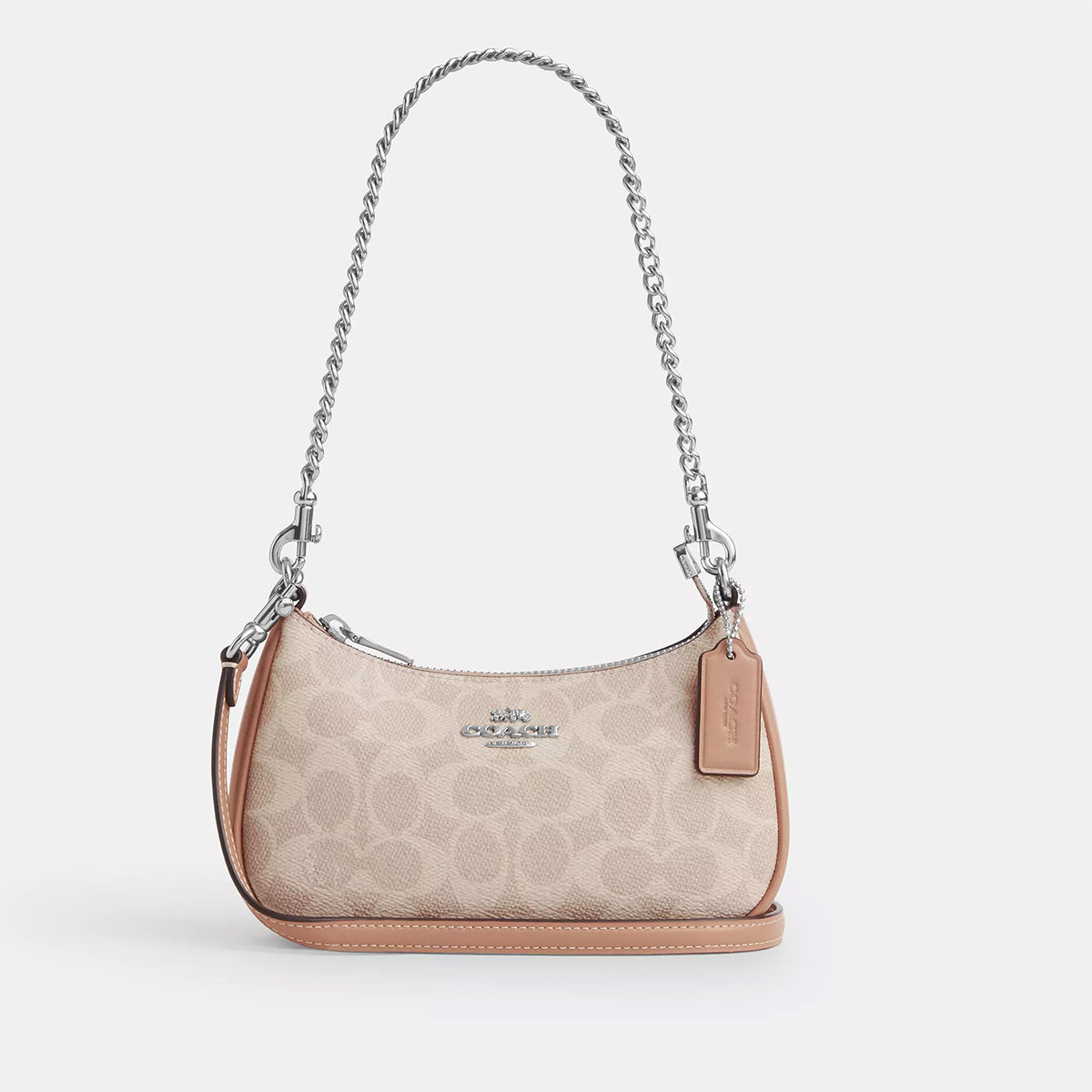 COACH｜【全国联保】蔻驰 TERI 19系列经典标志提花斜挎新月包