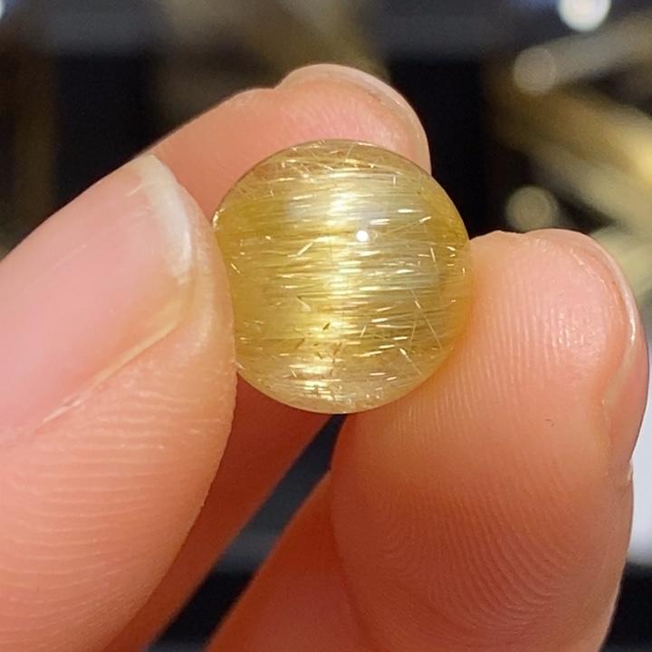发晶未镶嵌珠宝半成品10mm金发晶单珠