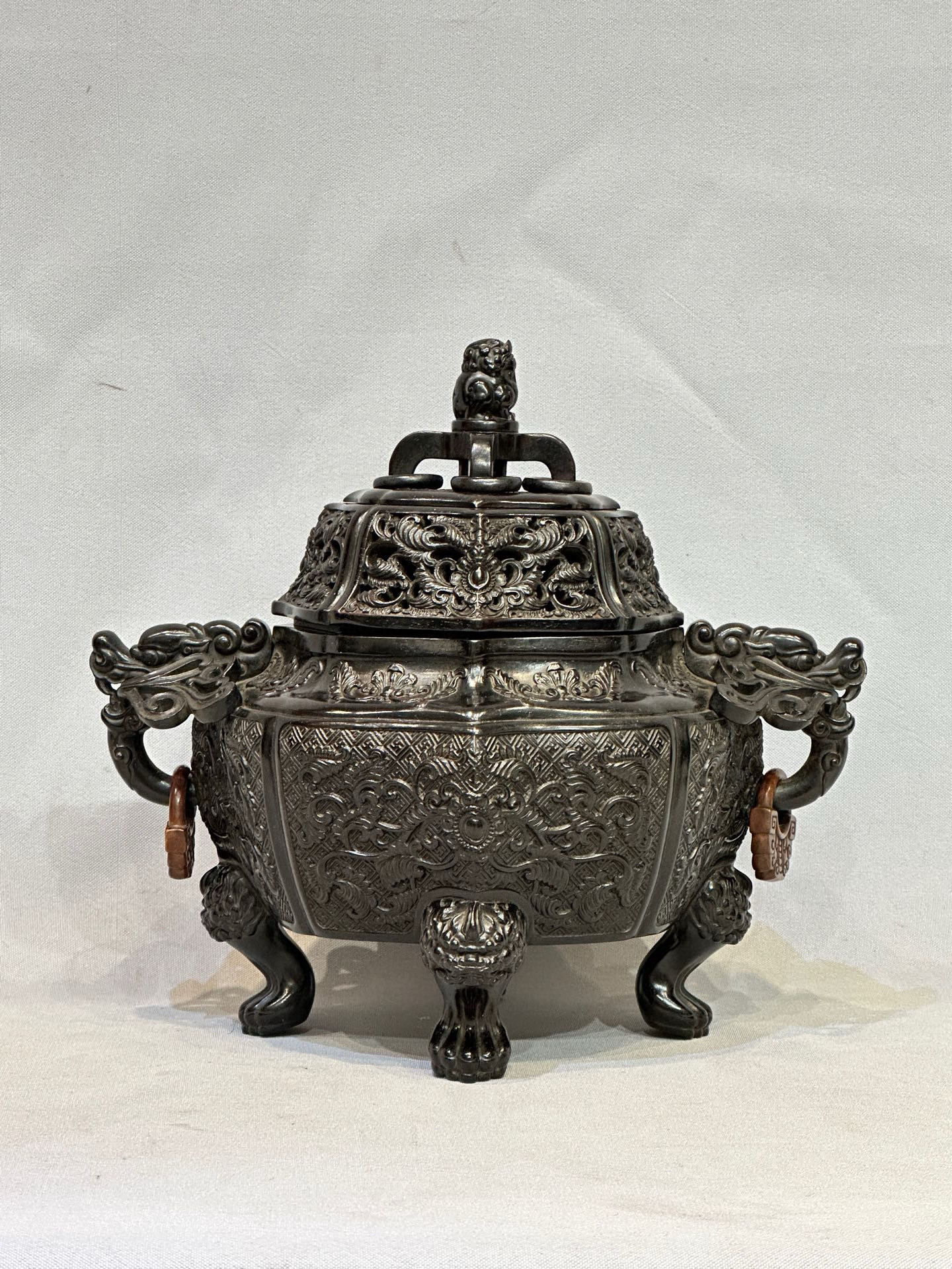 典藏 京城老赵木器【熏香炉】竹木根雕摆件古典家具文房雅玩