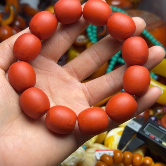 琥珀（花珀）手串未镶嵌蜜蜡