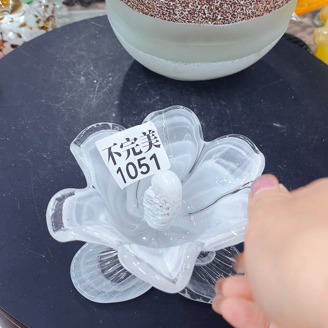 1051花摆件 家悦琉璃花瓶摆件黑点多