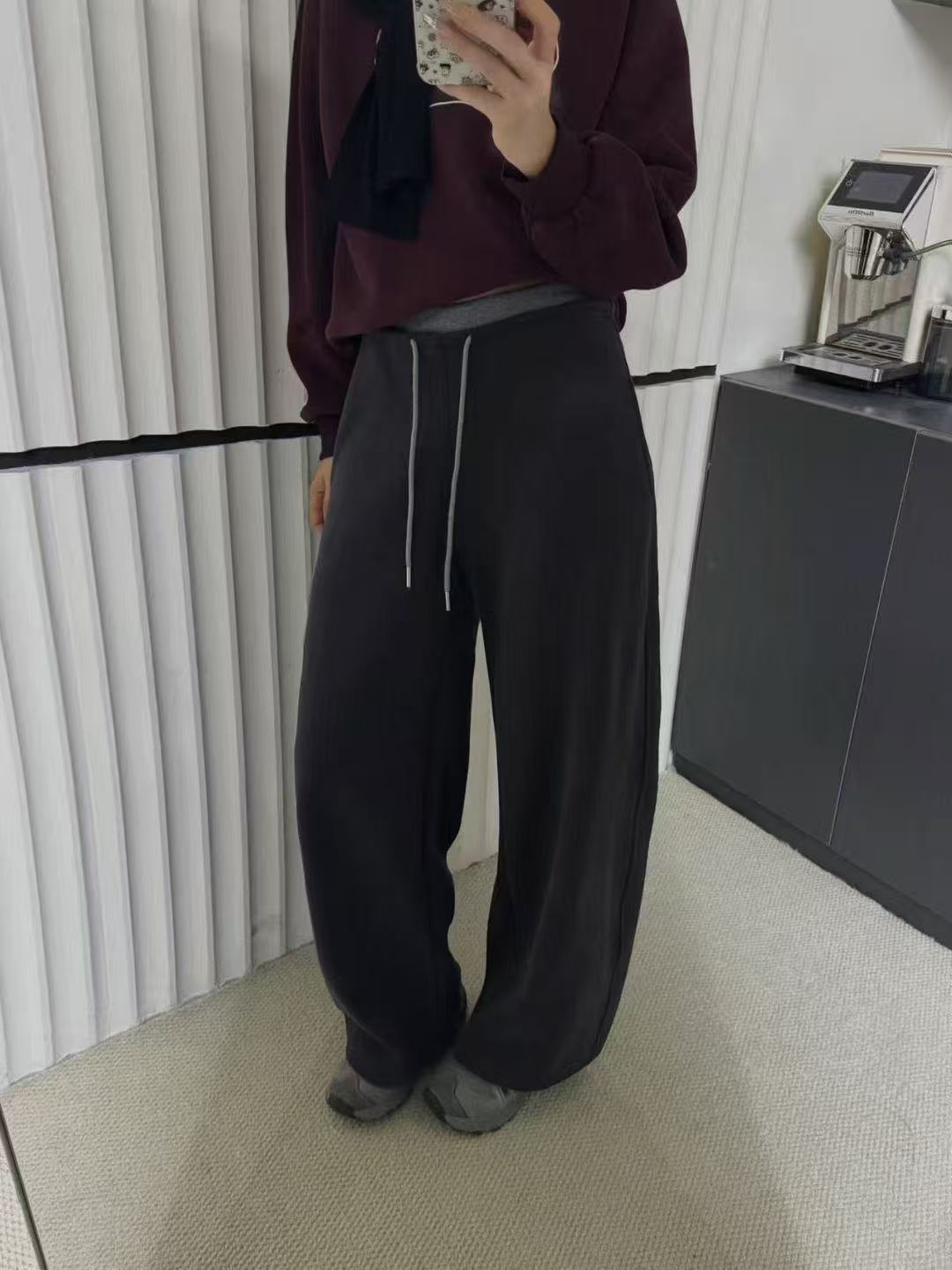 阔腿裤冬季百搭休闲裤喜大东裤子宽松休闲直筒加绒