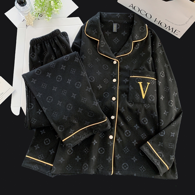 3号老花2025秋冬季高级感情侣男女装保暖睡衣大码德绒家居服外穿