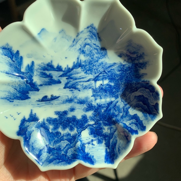 一物一拍 景德镇陶瓷手绘青花茶具盖置杯托