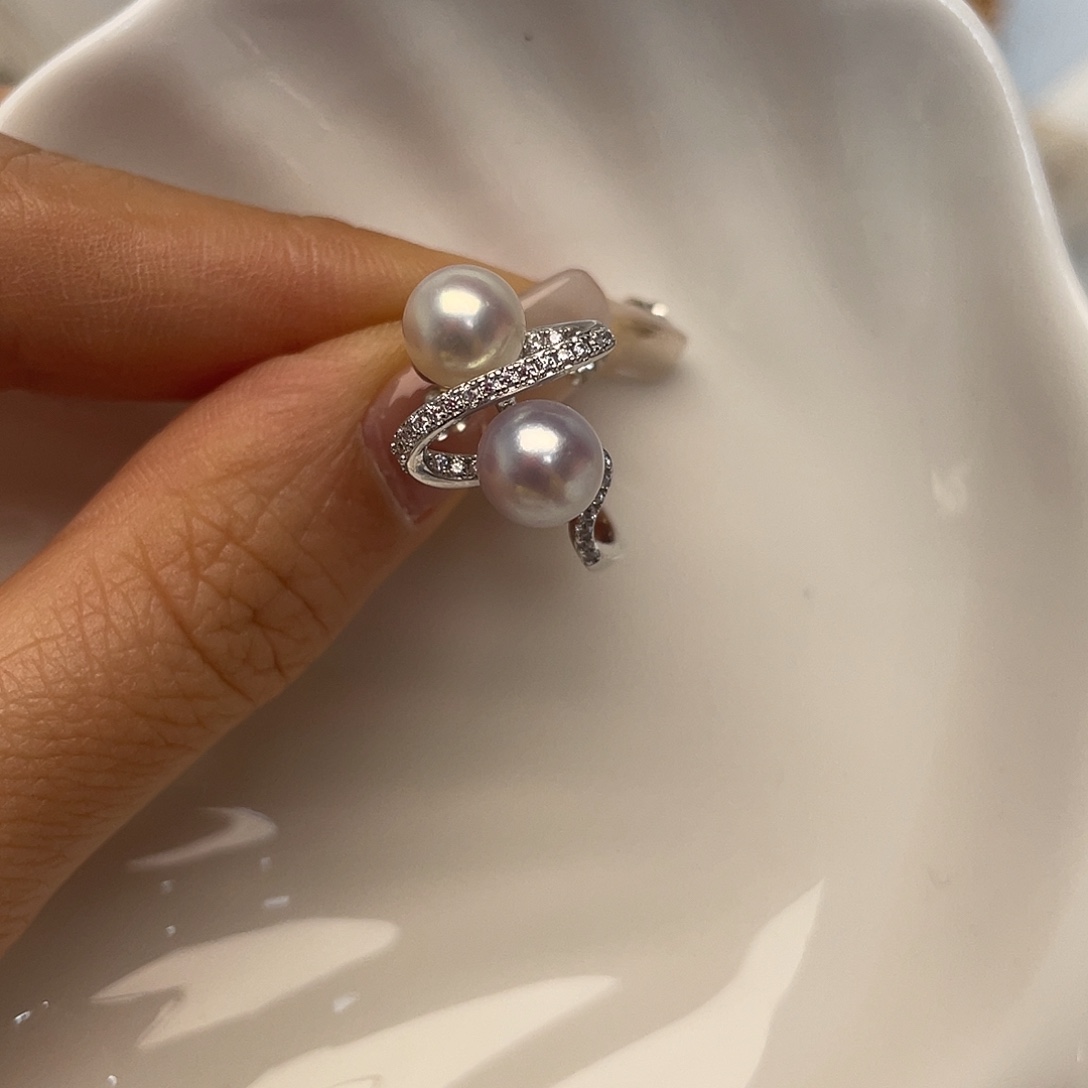海水珍珠银S925镶嵌戒指