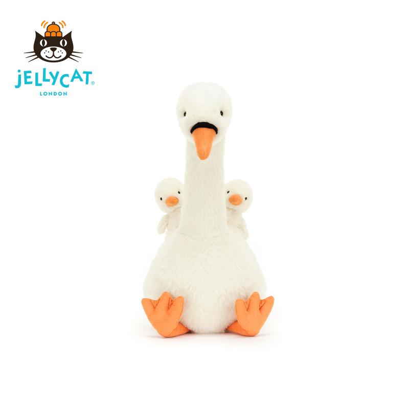 英国Jellycat2025新品羽翼驮崽天鹅安抚玩偶毛绒玩具公仔娃娃送礼