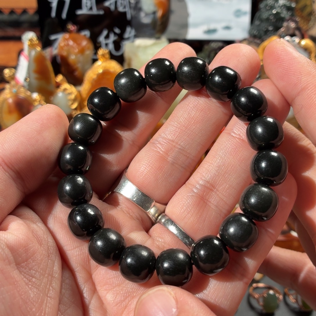 和田玉（青玉）未镶嵌手链48.5g