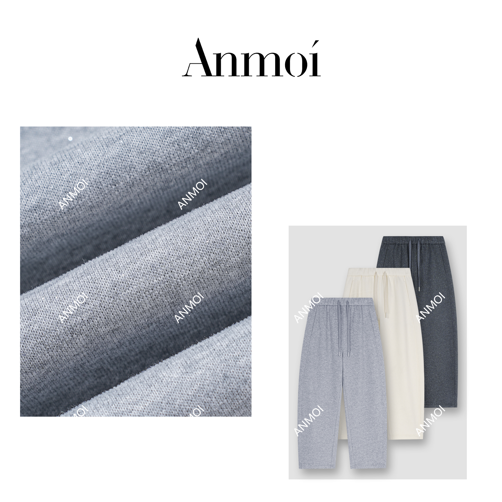 ANMOIII【安安 年度 宠粉专属】秋冬星光烫银亮片工艺弯刀裤02695