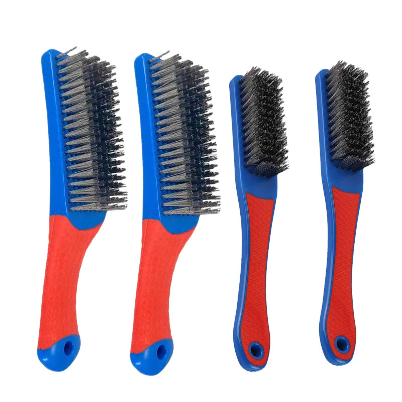 文玩钢丝刷子牙刷不锈钢加密黑柄抛光刷核桃清理工具不掉色