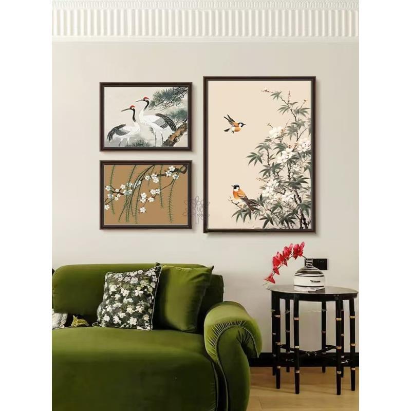 花鸟手工砂岩组合客厅沙发背景墙装饰画书房卧室床头挂画SL003