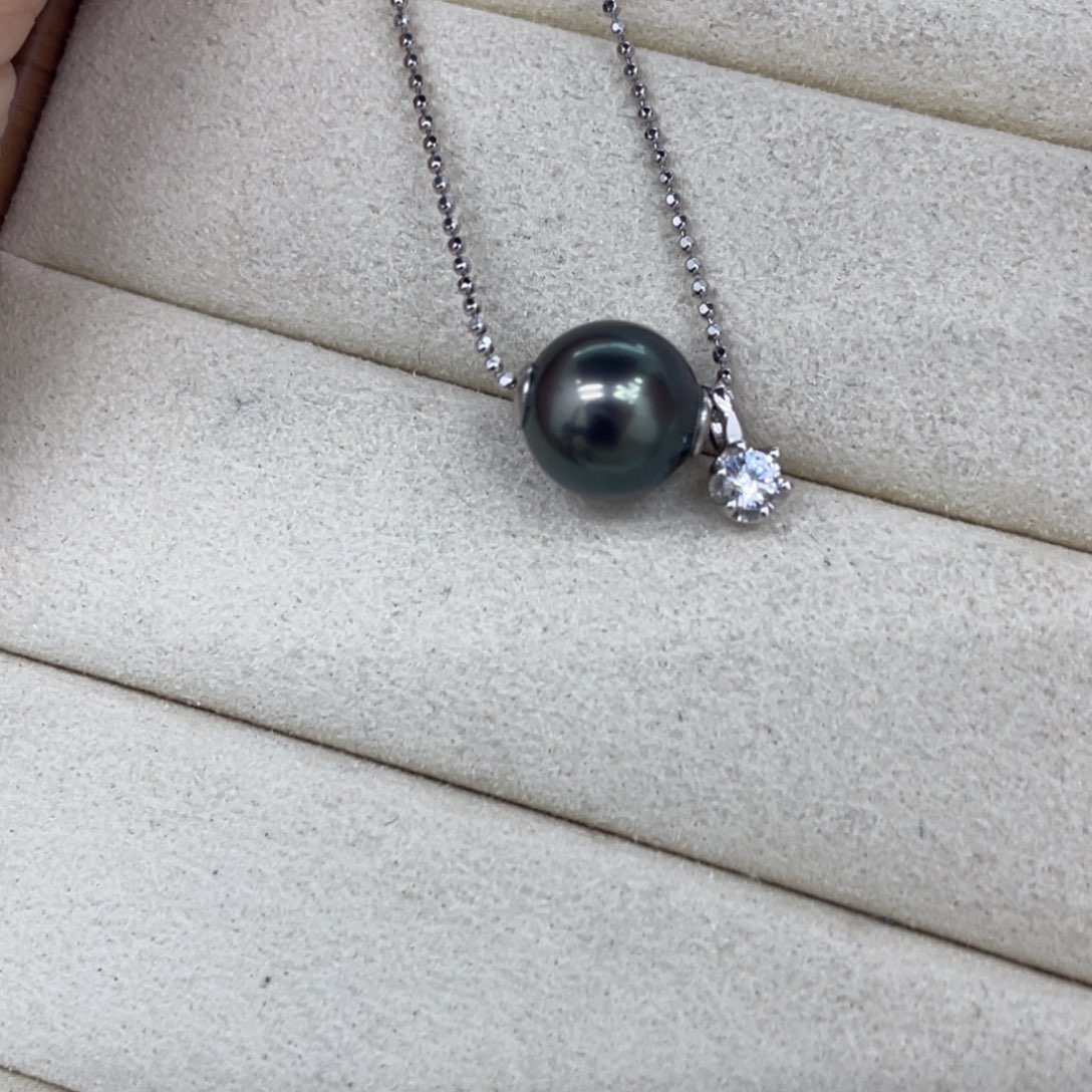 海水珍珠银S925镶嵌颈饰