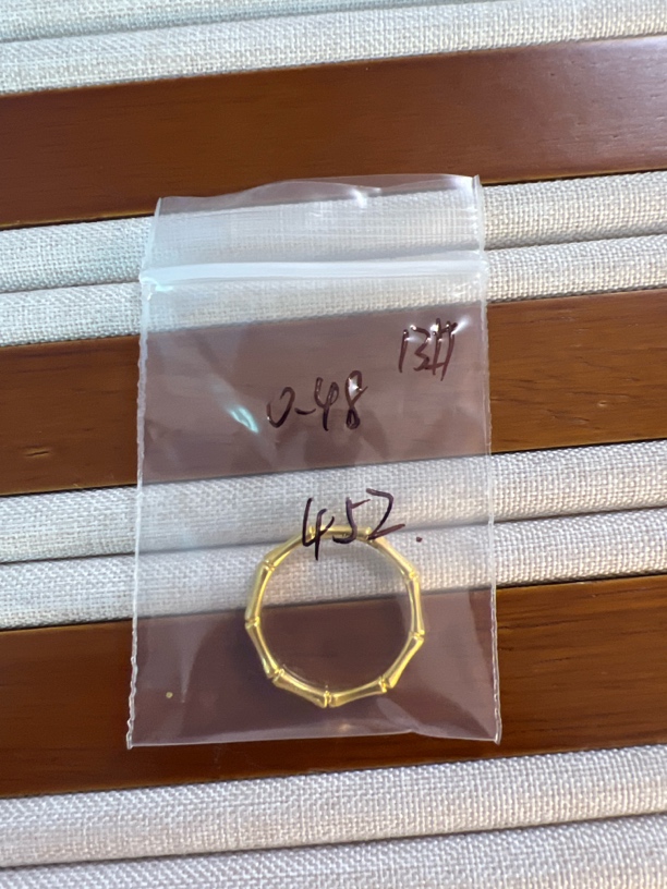 克重0.48 13号 竹节戒指 足金999