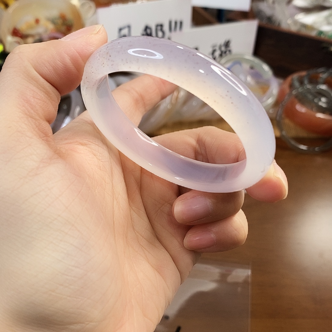 玛瑙/玉髓未镶嵌手镯C192。53.7圈