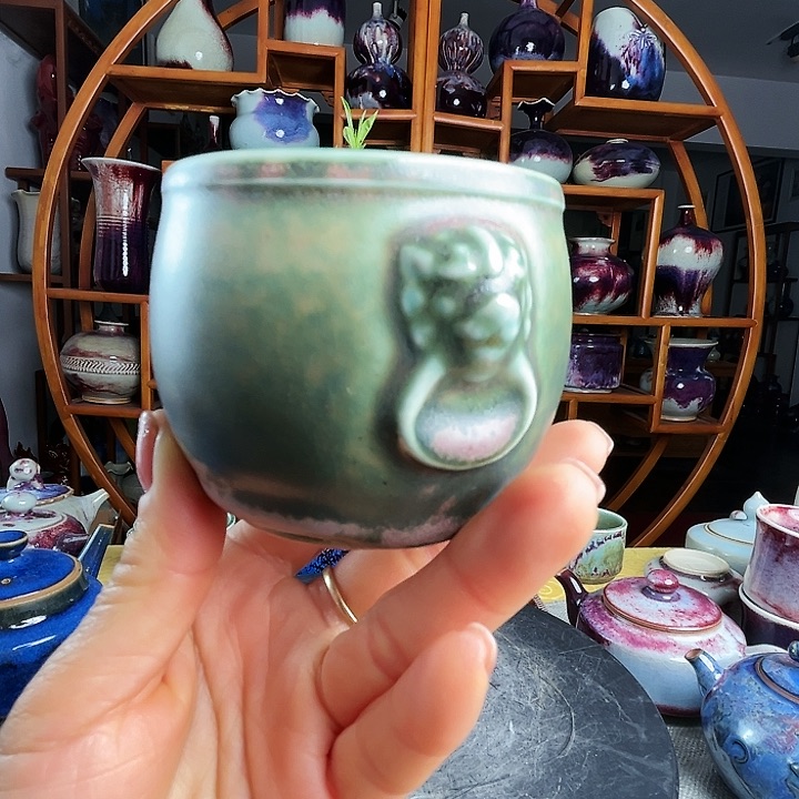 牛家钧窑牛自恒老师钧瓷杯微瑕