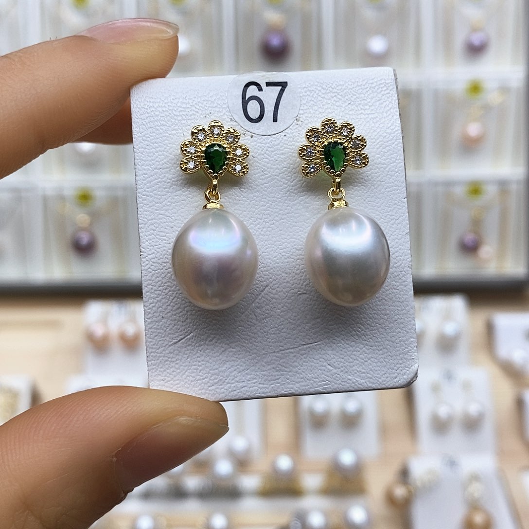 淡水珍珠吊坠(不含链)银S925镶嵌