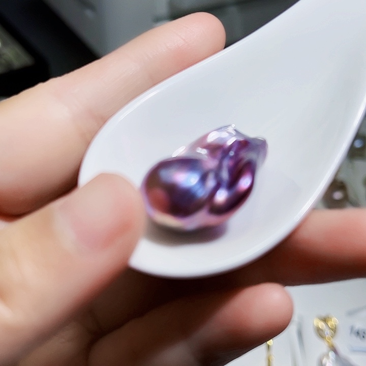 淡水珍珠耳饰银S925镶嵌哮*