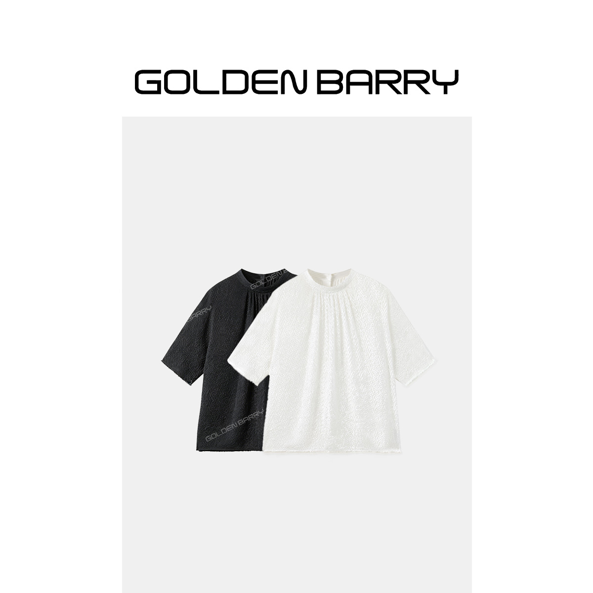 GOLDENBARRY｢絮影轻柔｣夏季剪花乔其碎褶小衫GB061004001