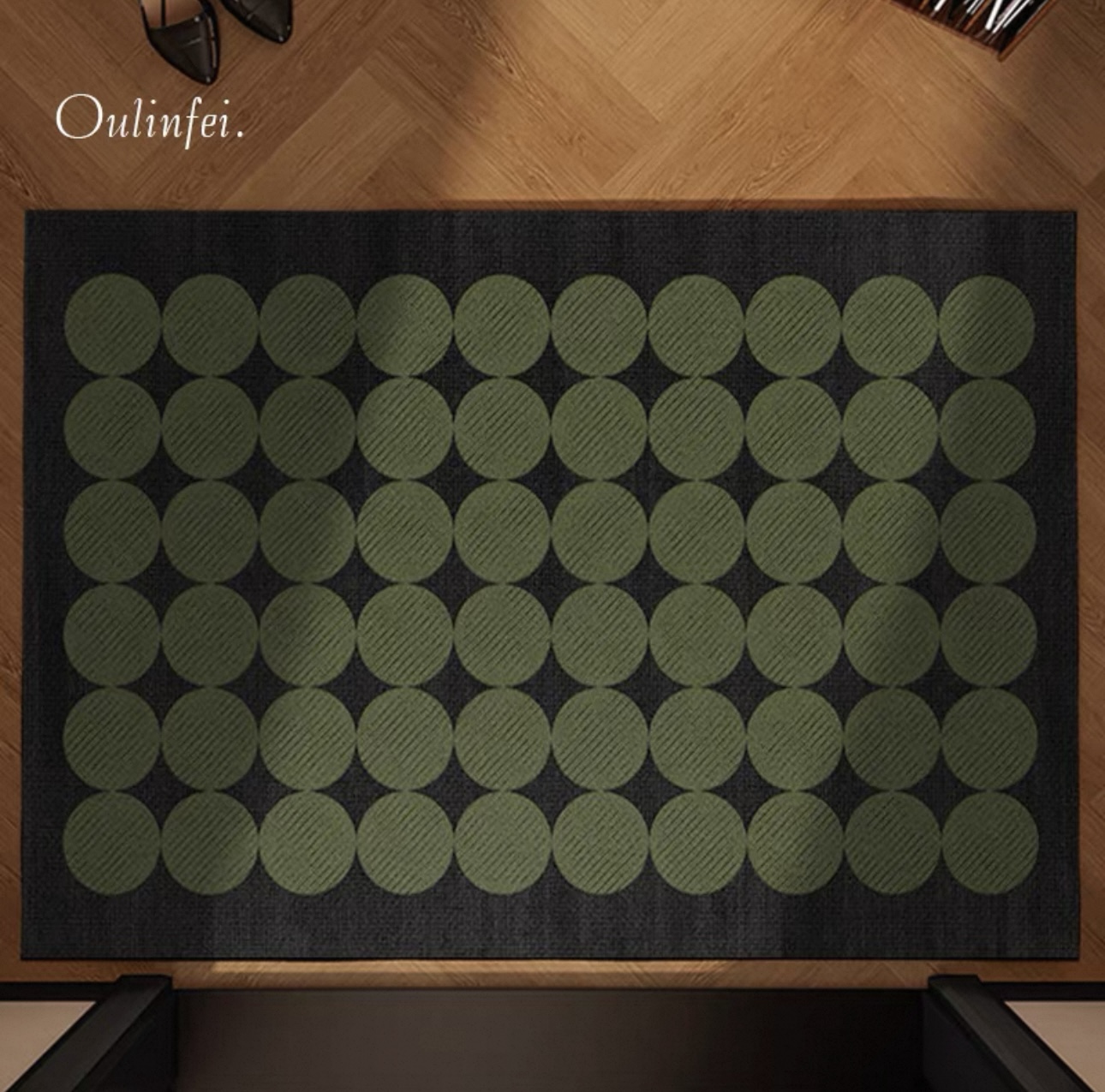 Z147-【50*80cm】硅藻泥家用卫生间浴室吸水防滑高级绿色复古地垫