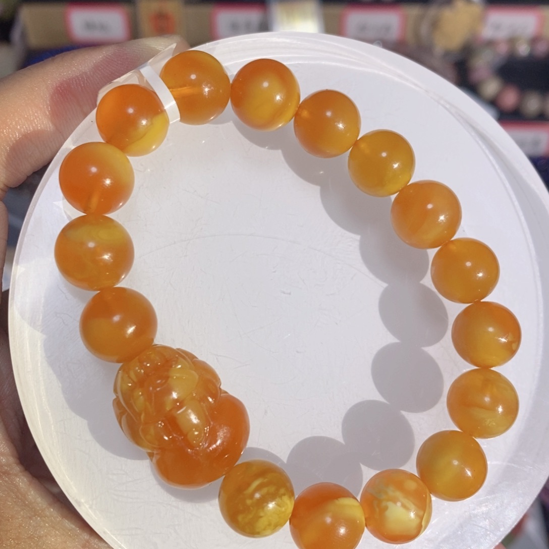 蜜蜡手链未镶嵌貔貅