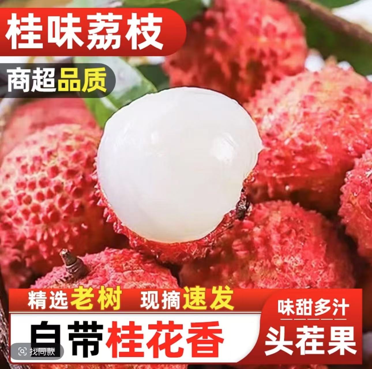 【顺风  京东冷链直发】广东正宗桂味荔枝现摘 【带箱子五斤】