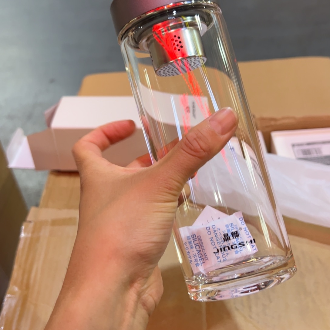 晶单层烫手玻璃杯500哑光灰色玻璃杯