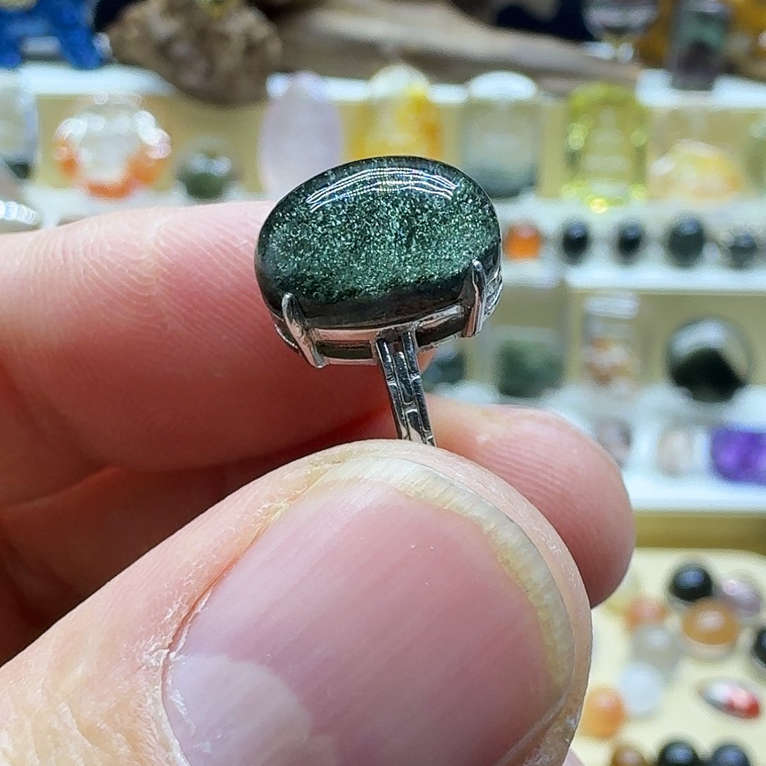 水晶戒指银S925镶嵌戒指