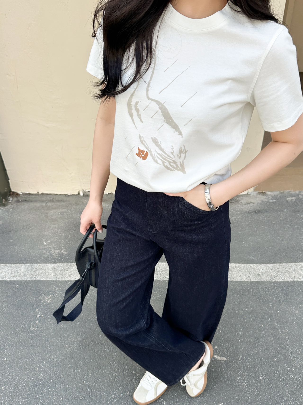 LP女款斜角插袋原牛长裤