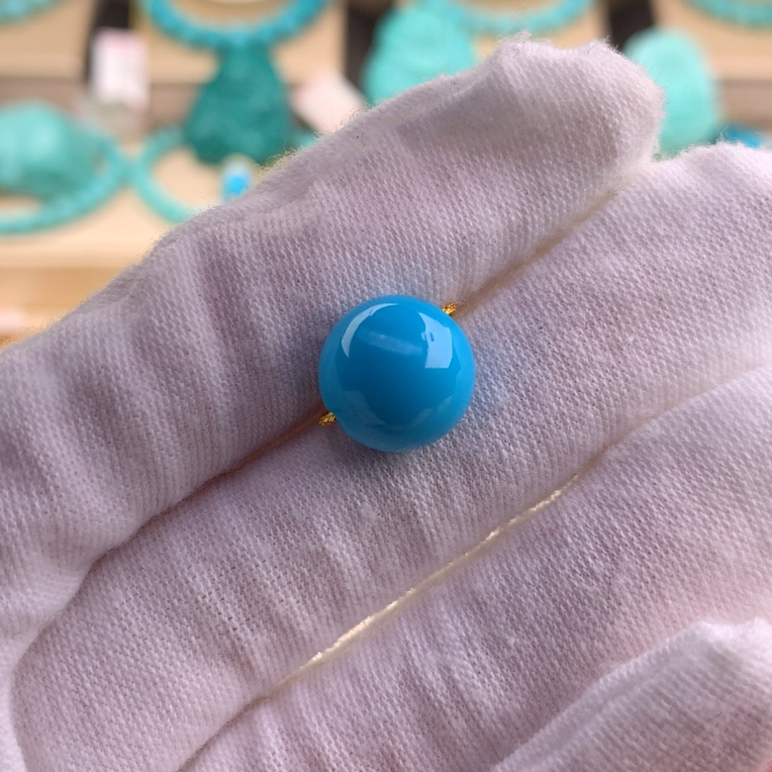 绿松石珠宝奇石未镶嵌11.8mm