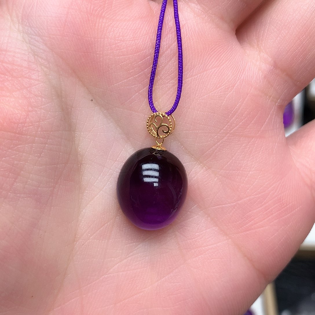 紫晶吊坠(赠链)18K金镶嵌