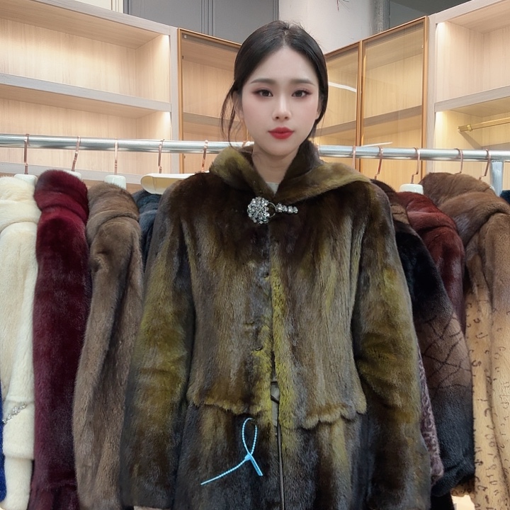 深绿色戴帽短款yh0467