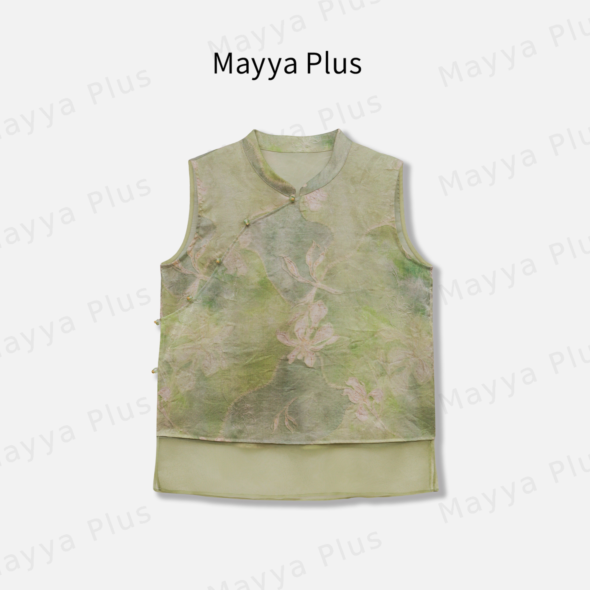 【青青子衿】Mayya Plus麦芽定制粉彩风气质新中式显瘦小衫32627253