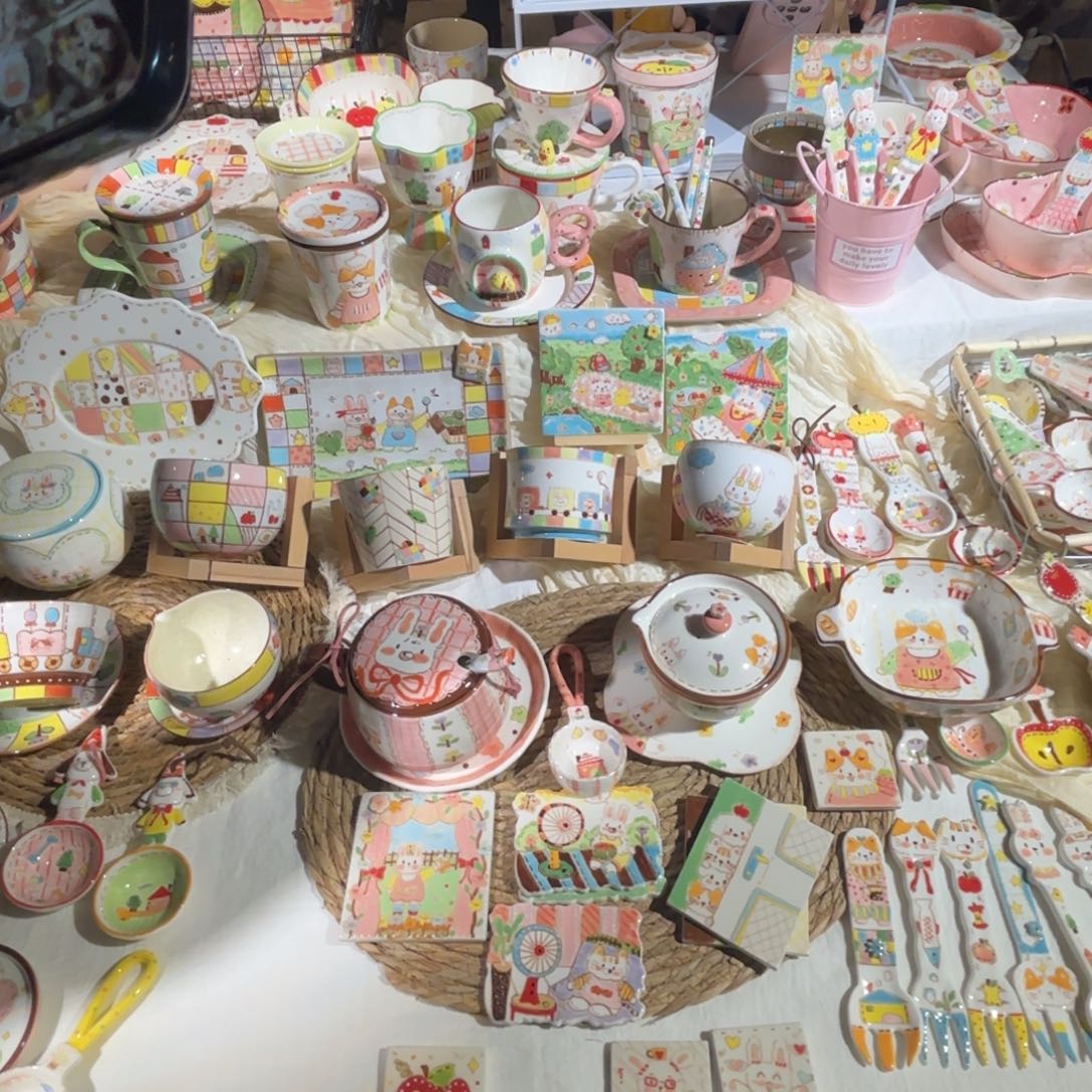 摆件陶可爱的杯杯鸭鸭