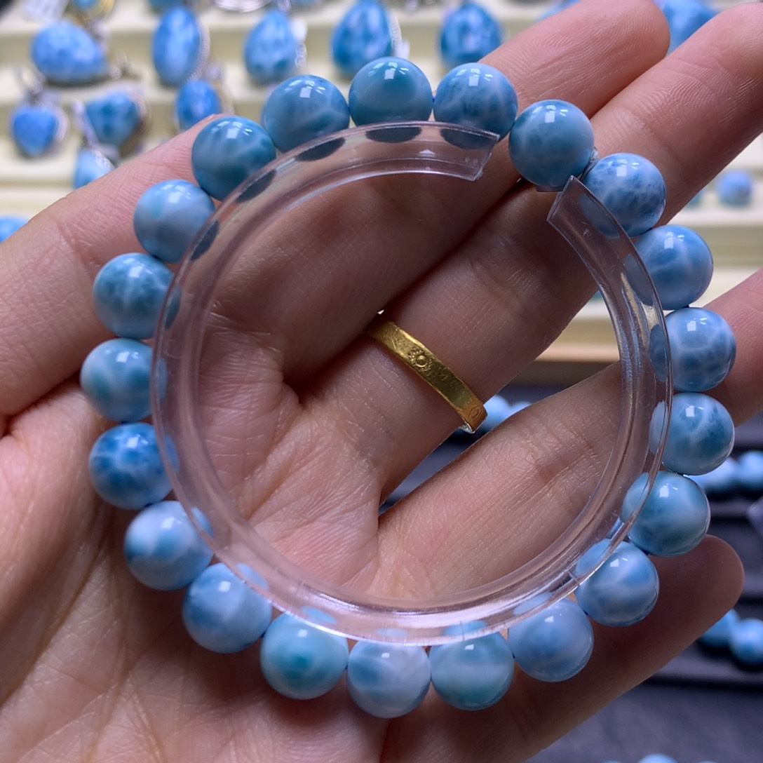 针钠钙石（海纹石）未镶嵌手串9+手串