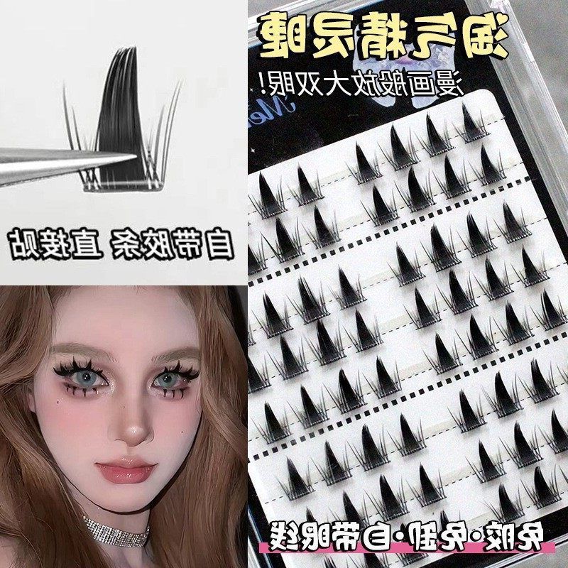 公主免胶款手工大容量浓密款淘气精灵假睫毛欧美风自然仿真单簇