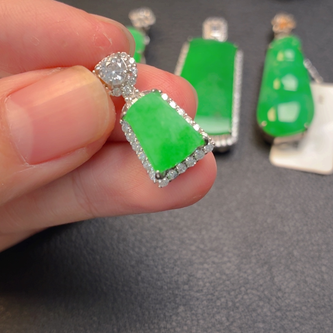 翡翠银S925镶嵌吊坠(不含链)