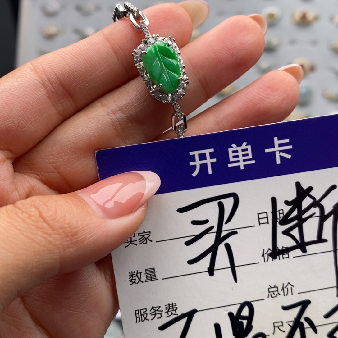 神****翡翠银S925镶嵌戒指天然翡翠