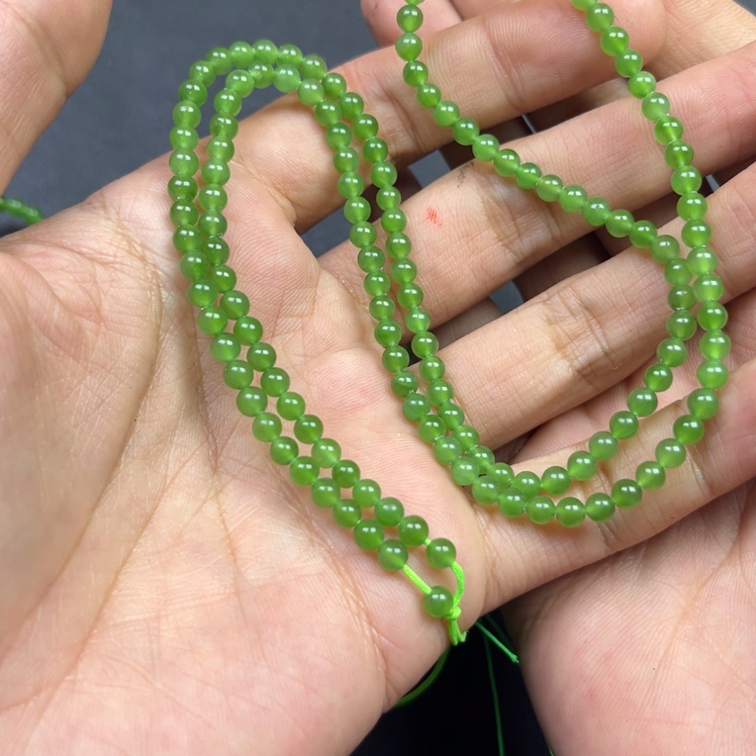 和田玉颈饰未镶嵌多样性俄罗斯碧玉118颗卡4货头