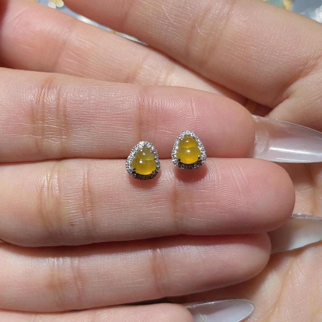 吊坠(不含链)18K金镶嵌翡翠