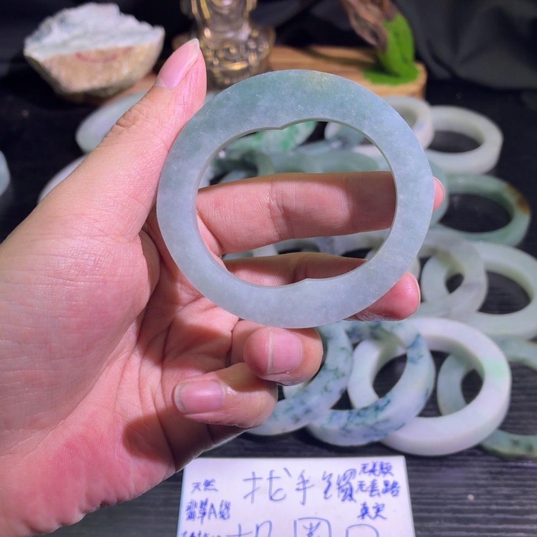 定制翡翠未镶嵌天然翡翠A货毛胚手镯定制