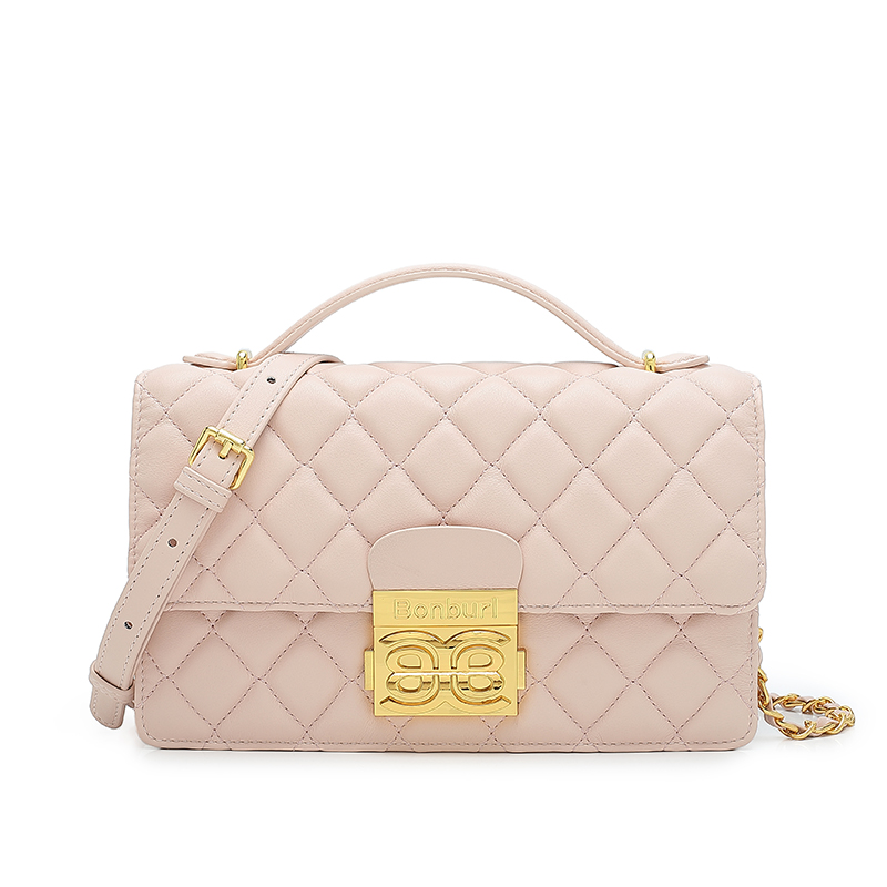 【亏品福利】Bonburl/邦宝利春夏季粉色百搭女士斜跨单肩包8688