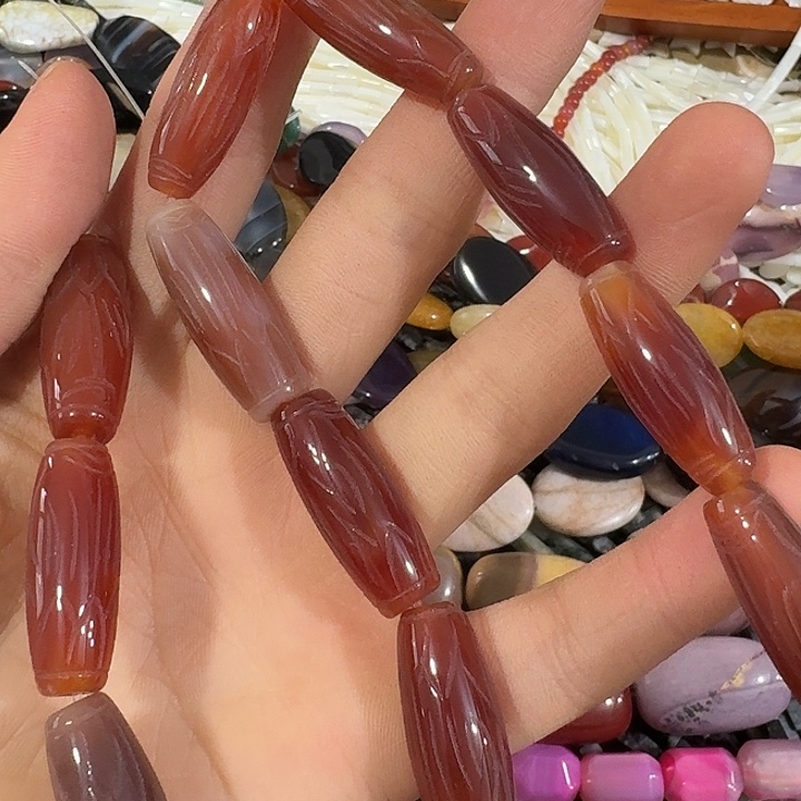 小***溪玛瑙/玉髓合金珠宝半成品36号打包