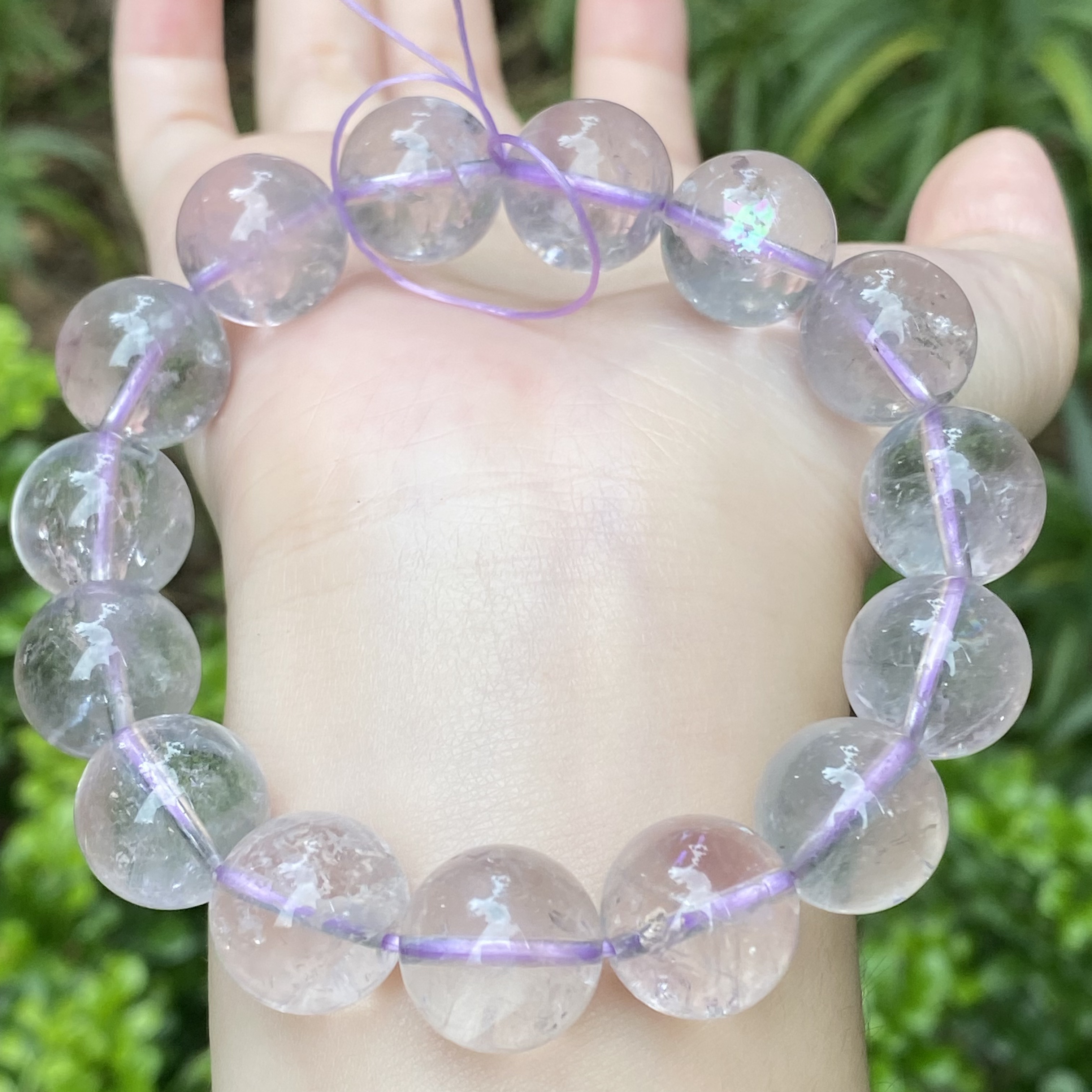 【天空之镜】新款纯天然净体玻利维亚紫水男女款碎冰冰手串手链