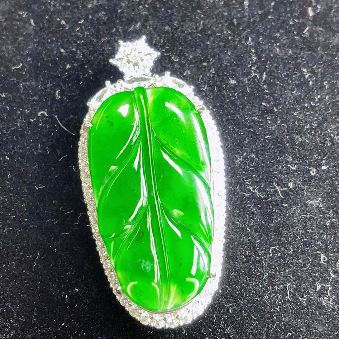 翡翠吊坠(不含链)银S925镶嵌